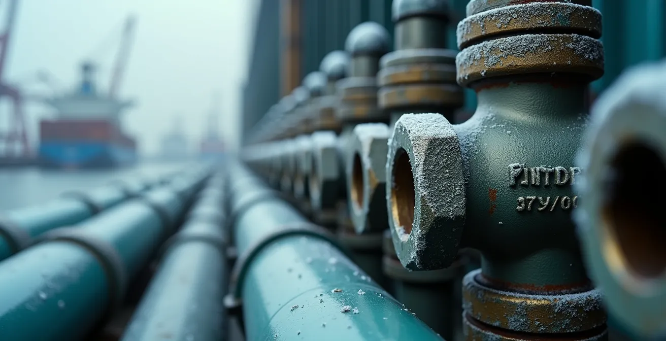 Hafenterminal mit Ammoniak-Tanker und Wasserstoff-Infrastruktur in Hamburg