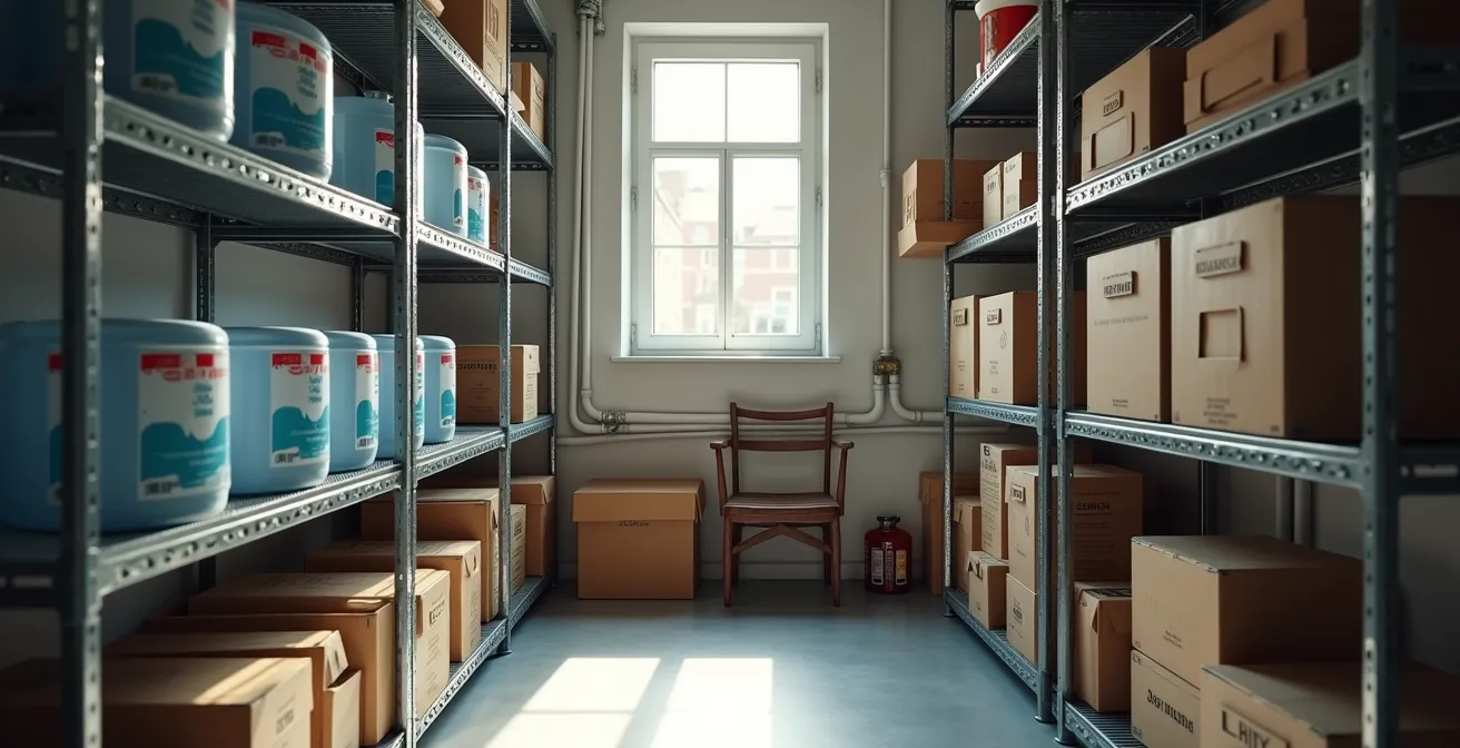 Platzsparende Vorratslagerung in typischer deutscher Stadtwohnung